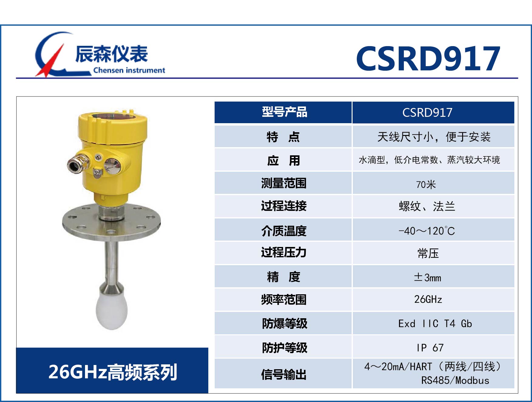 高頻雷達(dá)式物位計(jì)CSRD917