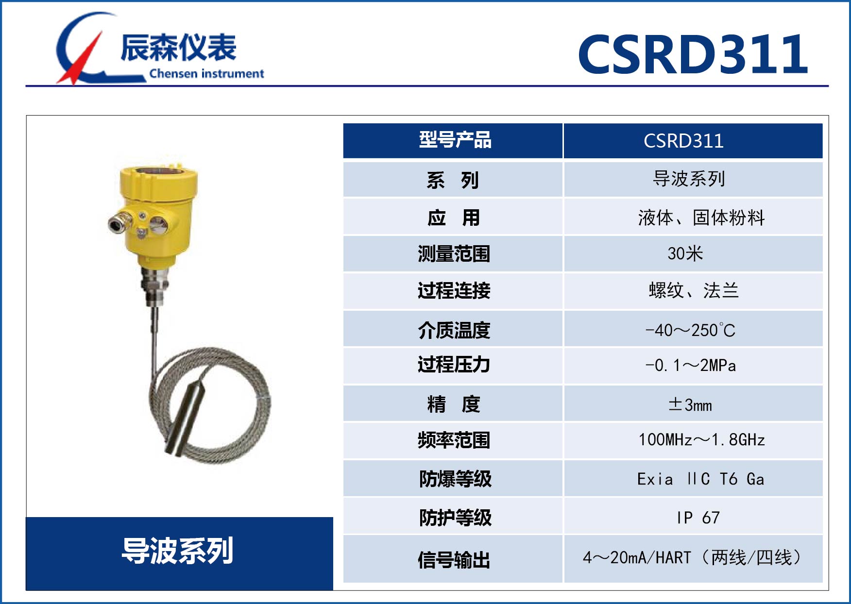 鞍山導(dǎo)波雷達(dá)物位計(jì)CSRD311