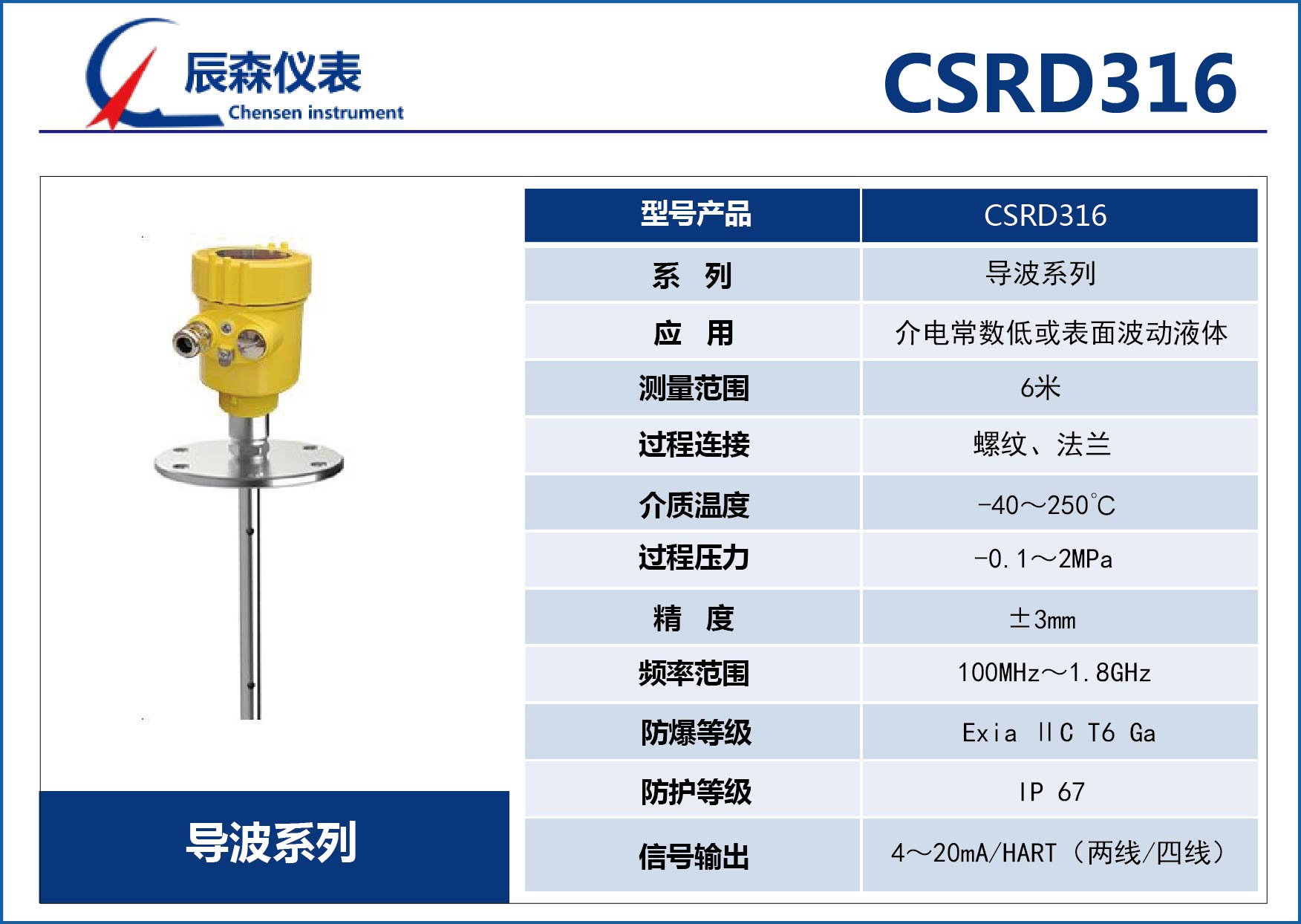 鞍山導(dǎo)波雷達(dá)物位計(jì)CSRD316